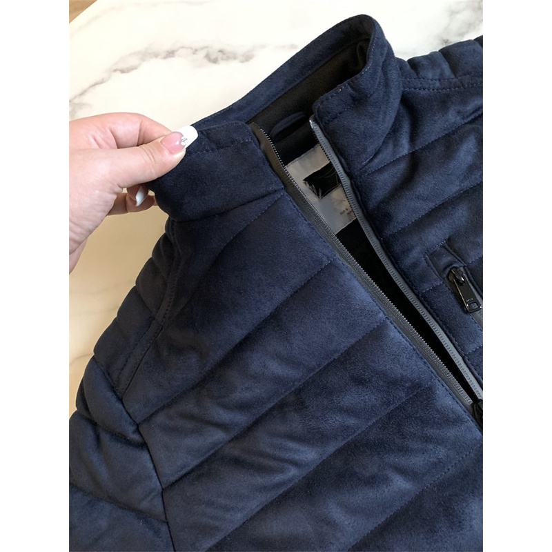 Áo khoác nam chất nhung chần bông Mango xuất xịn