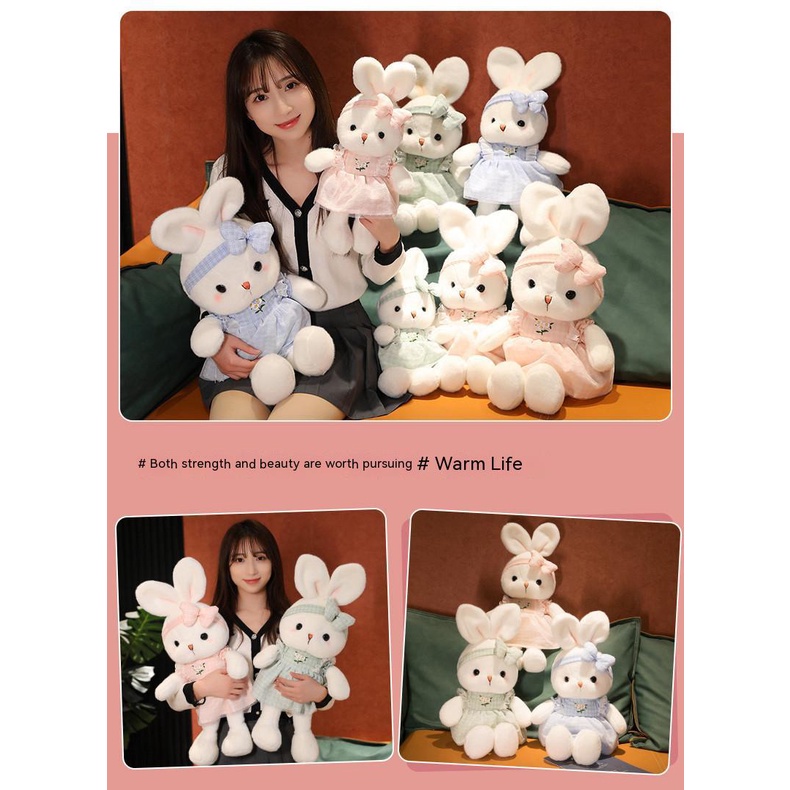 Thú Nhồi Bông Hình Thỏ Mặc Váy Dễ Thương Cho Bé Gái