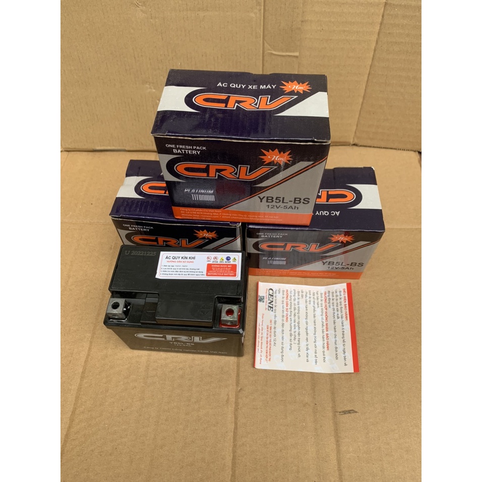 Bình ắc quy khô NHẬT BẢN CRV-YB5L- 12V-5Ah cho xe máy WAVE RS100, RS110, Airblade | AIR BLADE 110, EXCITER 135 / 150...