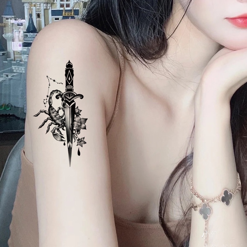 Hình Xăm Dán Tạm Thời Chống Nước Lâu Trôi Hình Hoa Thời Trang Cho Nữ