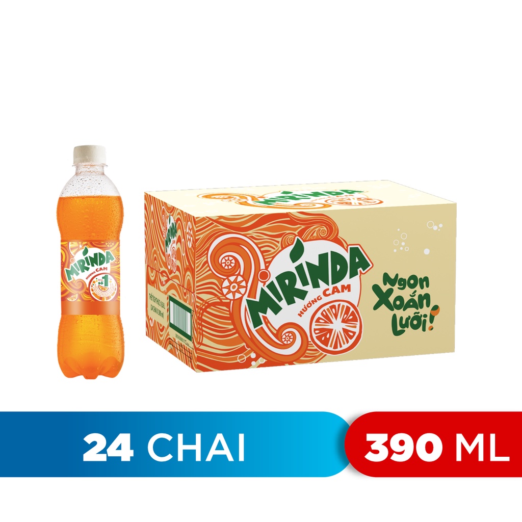 [HỎA TỐC] Thùng 24 Chai Nước Giải Khát Mirinda Cam (390ml/chai)