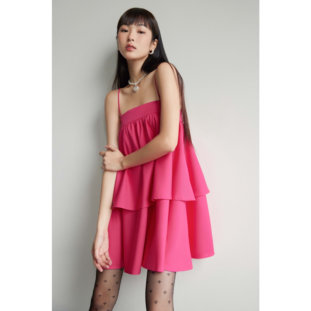 CIGNO-đầm hai dây phối bèo hai tầng TITUS dress