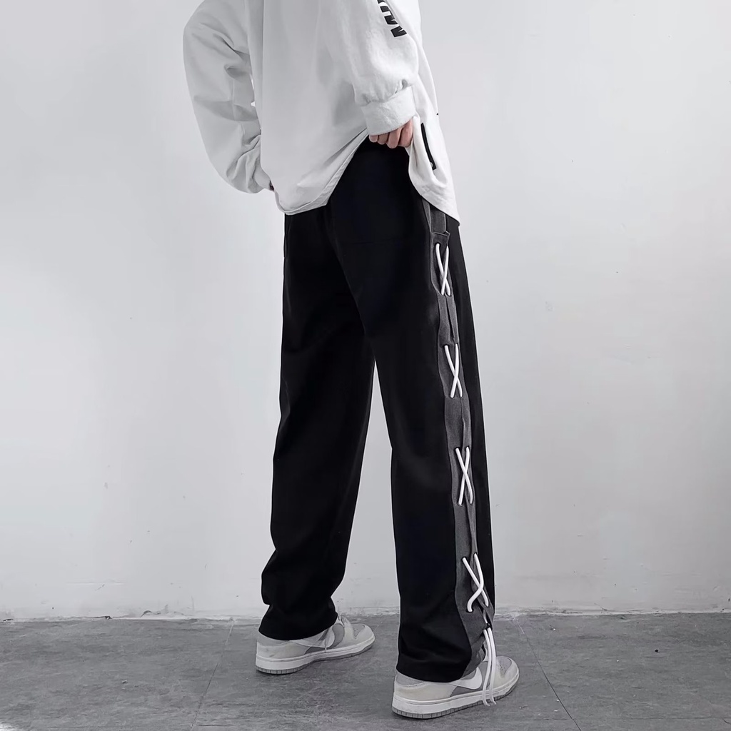 Quần Dài Dây Rút Phong Cách hip hop Đường Phố Hàn Quốc Cá Tính Cho Nam