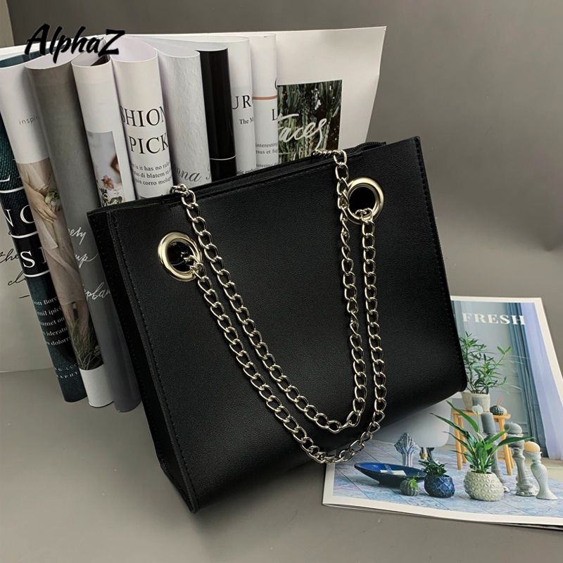 AlphaZ Túi Xách Dây Xích Đeo Vai Phong Cách Hàn Quốc Sang Trọng Cho Nữ