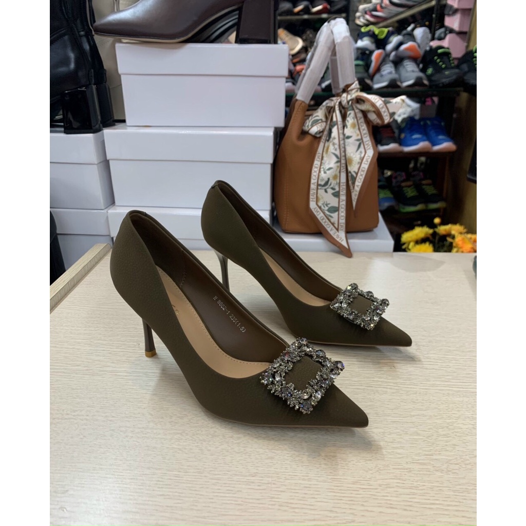 Giầy Cao Gót Nữ Da Thật Gót Đũa Cao 7cm Hàng QCCC