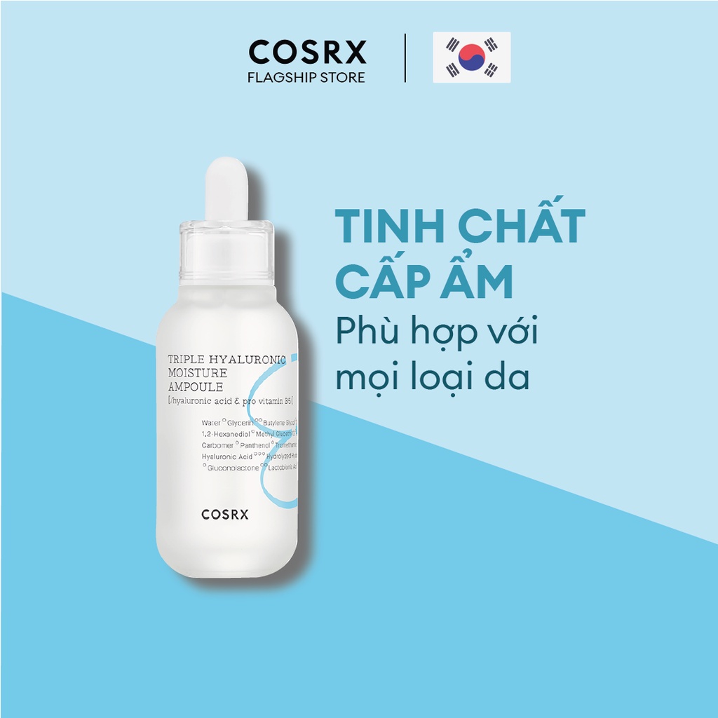 Tinh Chất Cấp Ẩm Hyaluronic Acid và B5 COSRX Hydrium Triple Hyaluronic Moisture Ampoule 40ml HSD[4/8/2024]