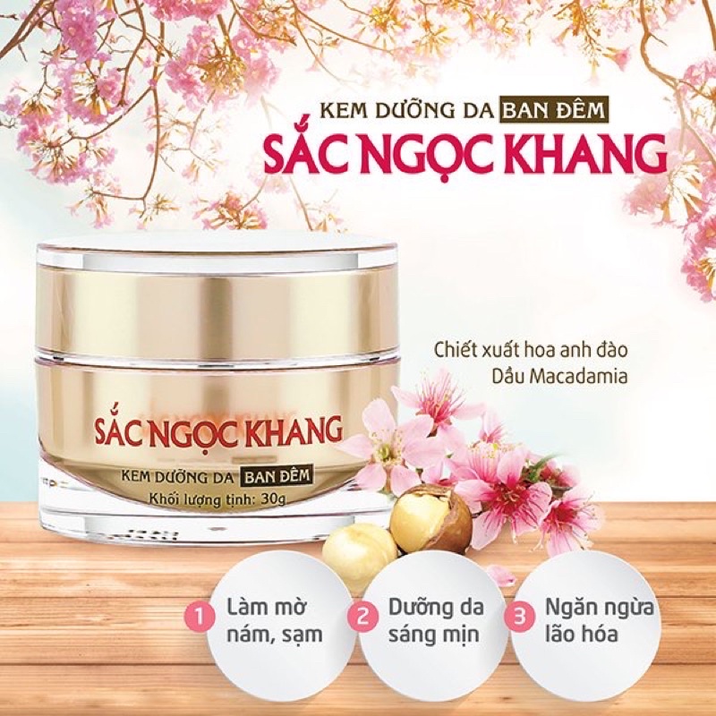 Kem Dưỡng Da Ban Đêm Sắc Ngọc Khang - nám da, sạm da, tàn nhang, Dưỡng ẩm, ngăn ngừa lão hóa