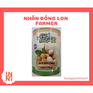 Nhãn ngâm nước đường đóng lon farmer 560gr