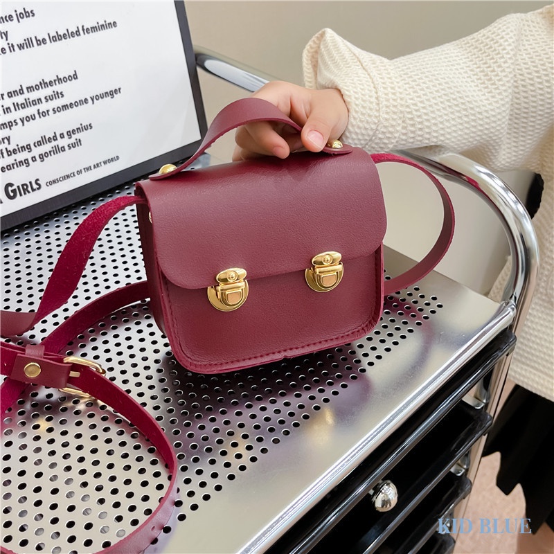 Túi Đeo Chéo Một Bên Vai Hình Vuông Nhỏ Thời Trang Hàn Quốc Cổ Điển Dành Cho Bé Gái