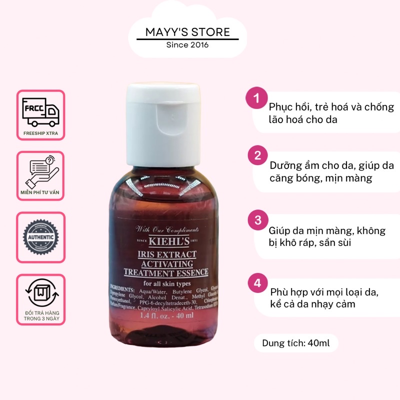 Nước Thần Trẻ Hoá Da KIEHL'S Iris Extract Activating Treatment Essence 40ml