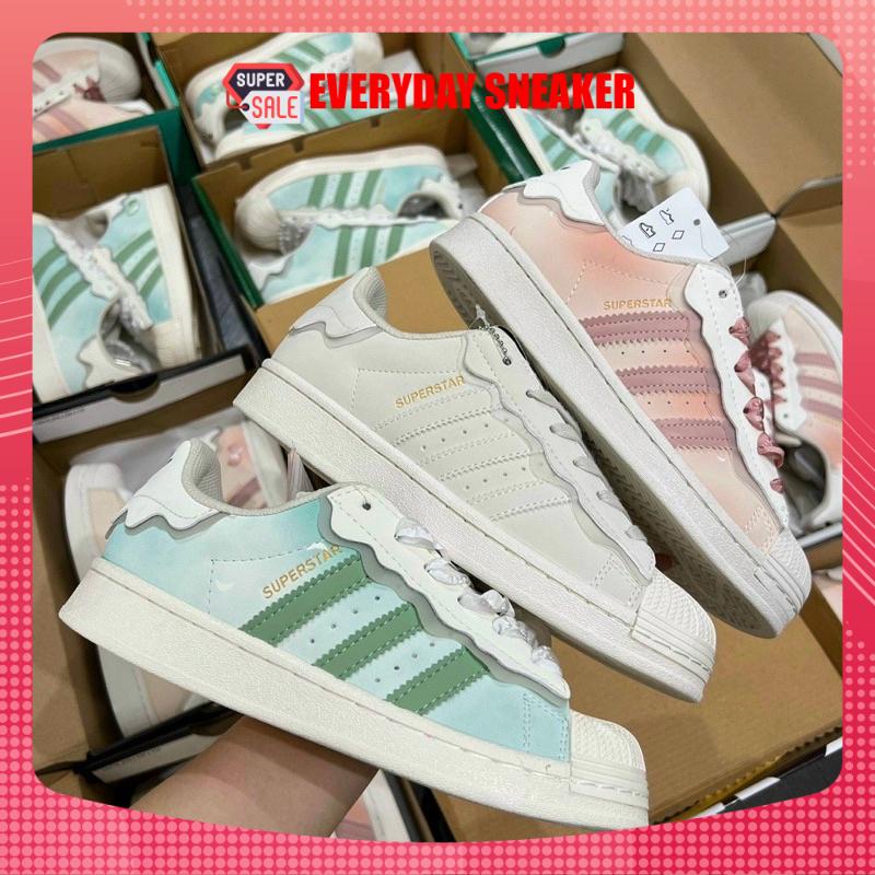 [ 𝐒𝐀𝐋𝐄 ĐẬ𝐌 ]✅[ Full Box + Bill 🌺]Giày Adidas Superstar Das Sò 3 Màu Kem, Hồng, Xanh, Giày thể thao Adidas Sò Trắng