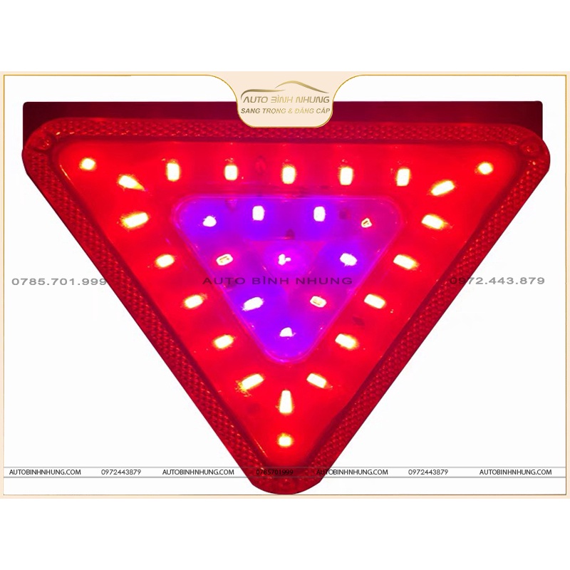 Đèn led tam giác điện cảnh báo xe ô tô tải, đèn led tam giác trang trí xe ô tô tải dòng điện 12v-24v