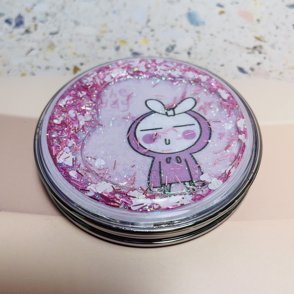 Gương MiNi 2 Mặt Cầm Tay Có Kim Tuyến