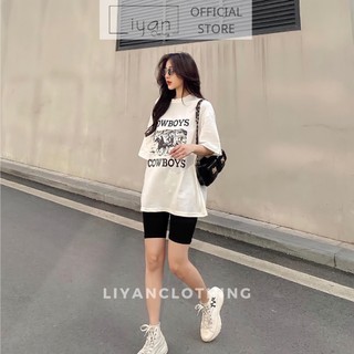 Quần legging đùi liyan nâng mông cạp chun vải cotton siêu co giãn qa01