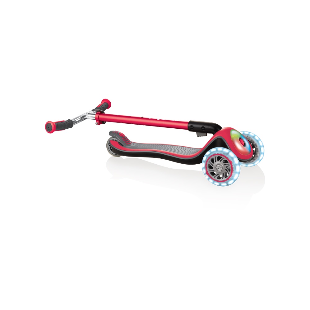 Xe Trượt Scooter 3 Bánh Gấp Gọn Có Bánh Xe Và Mặt Trước Phát Sáng Globber Elite Prime Cho Trẻ Em Từ 3 Đến 9 Tuổi - Đỏ