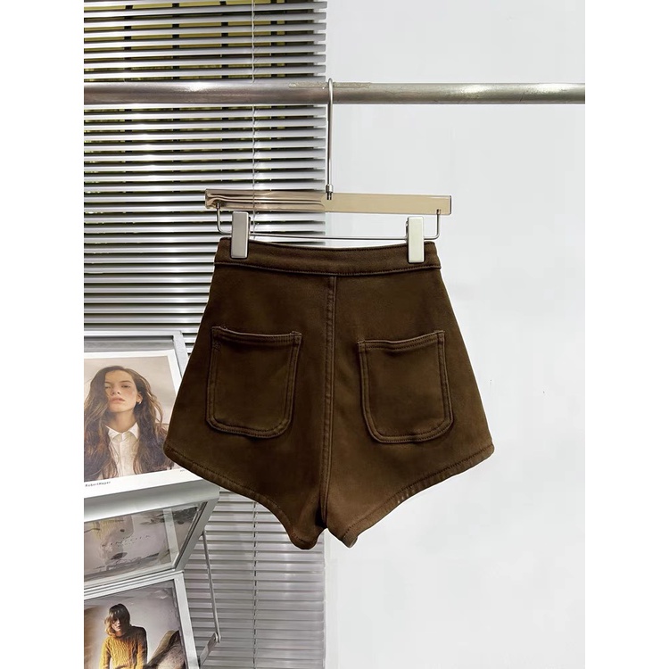 Quần Short Nữ Trơn Logo LSEOUL M0561 Chất Dày Dặn Kiểu Basic Dễ Phối