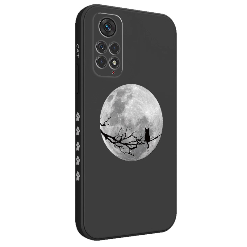 Ốp Điện Thoại Hình Mèo Và Mặt Trăng Sáng Tạo Cho Xiaomi Redmi Note 11 11S 11T Pro Plus + 4G 5G