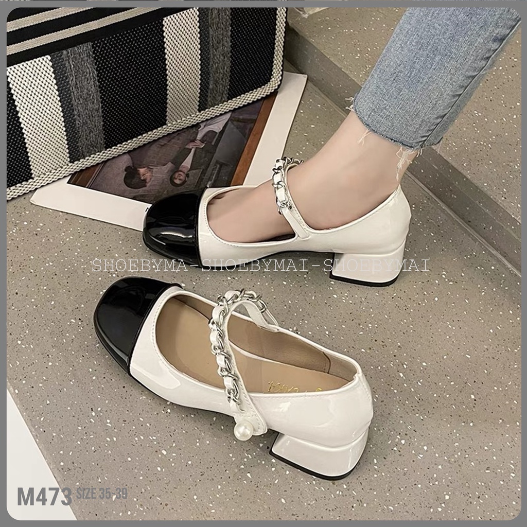 Giày búp bê quai hậu gắn xích cá tính M473