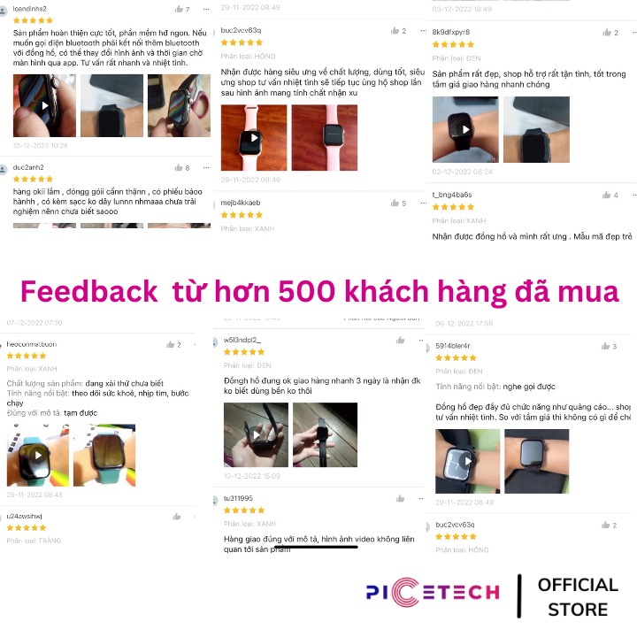 Đồng Hồ SR8 - Smartwatch Thông Minh Chống Nước Kết Nối Bluetooth Nghe Gọi , Nhận Thông Báo - Chính Hãng PICETECH