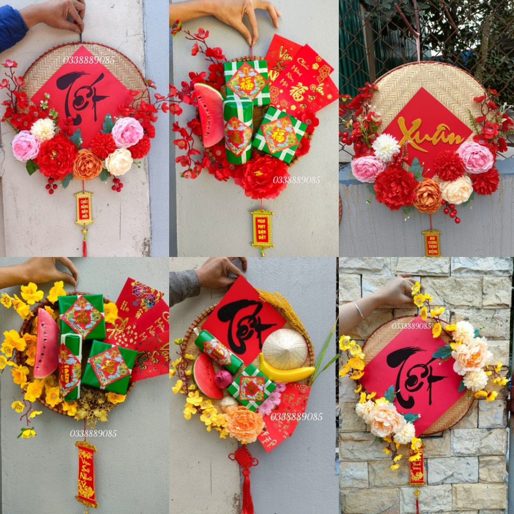 Mẹt tre trang trí Tết