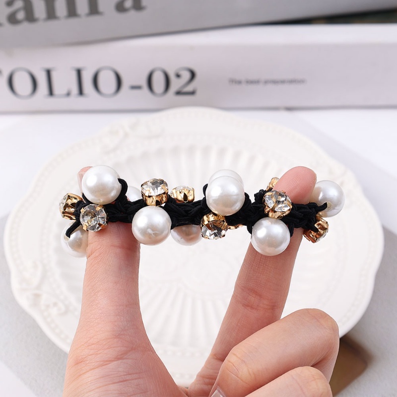 Dây Buộc Tóc Đính Ngọc Trai Giả Co Giãn Thời Trang Cho Nữ