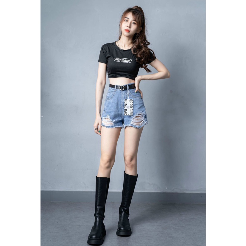 Quần short jean nữ, rách lai tua tạo điểm nhấn dễ phối đồ AnNgo - AT236 | BigBuy360 - bigbuy360.vn