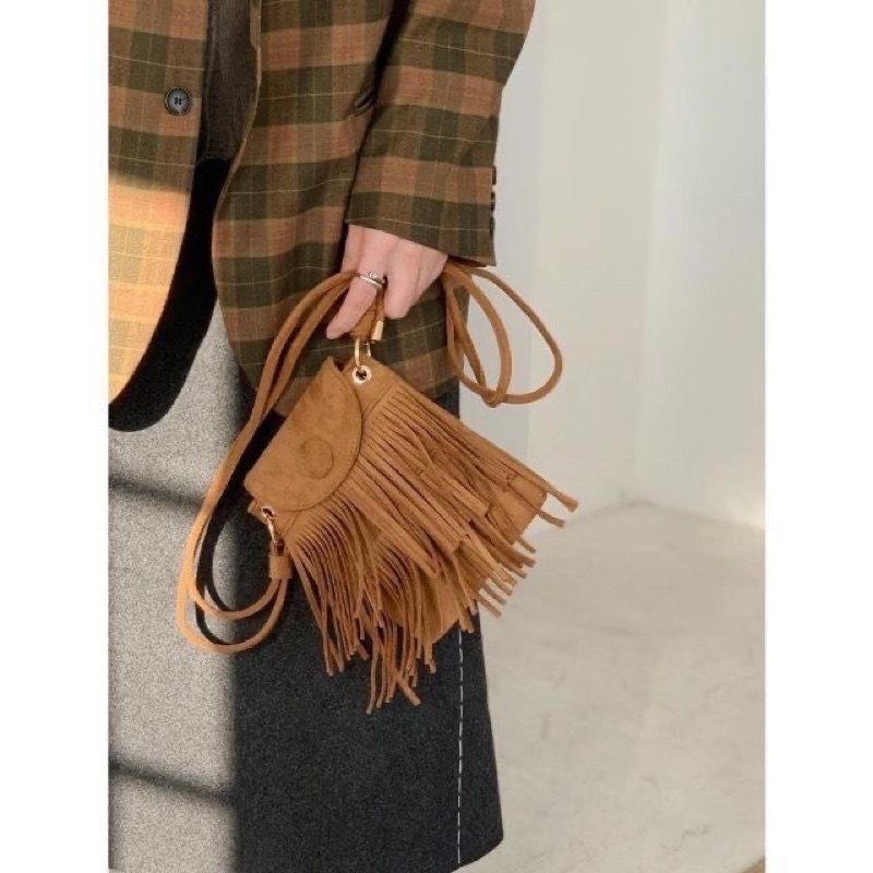 Túi da nâu tua rua boho SẴN LOẠI 1