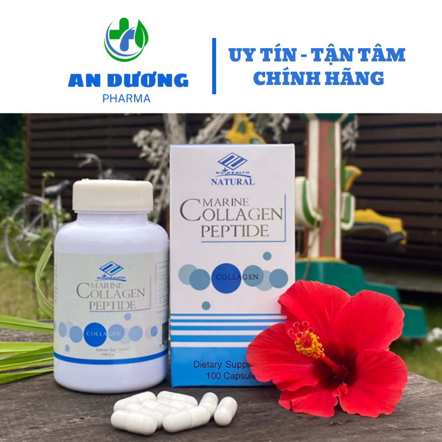 Viên Uống Xóa Nám Trắng Da Marine Collagen Peptide Nuhealth Mỹ 100 viên