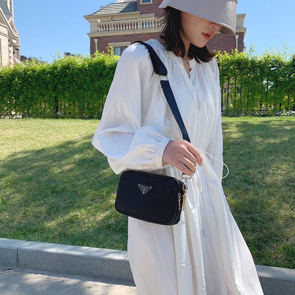 Túi Đeo Chéo Ba Chiều Bằng Vải Oxford Màu Đen Thời Trang 2022