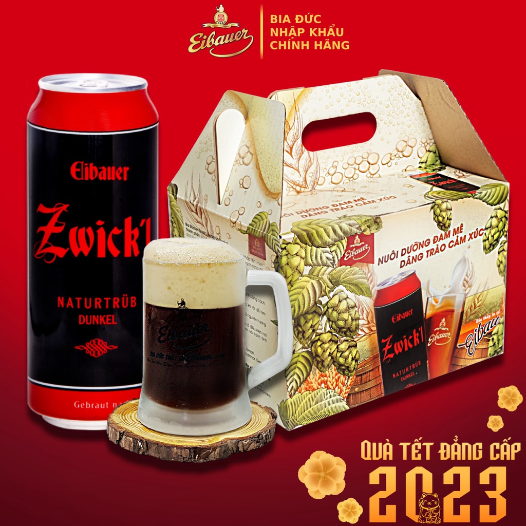 Thùng Quà Bia Thầy Tu EIBAUER ZWICK'L NATURTRÜB DUNKEL 6.7%-Hương Vị Độc Tôn Caramel Rang Cháy
