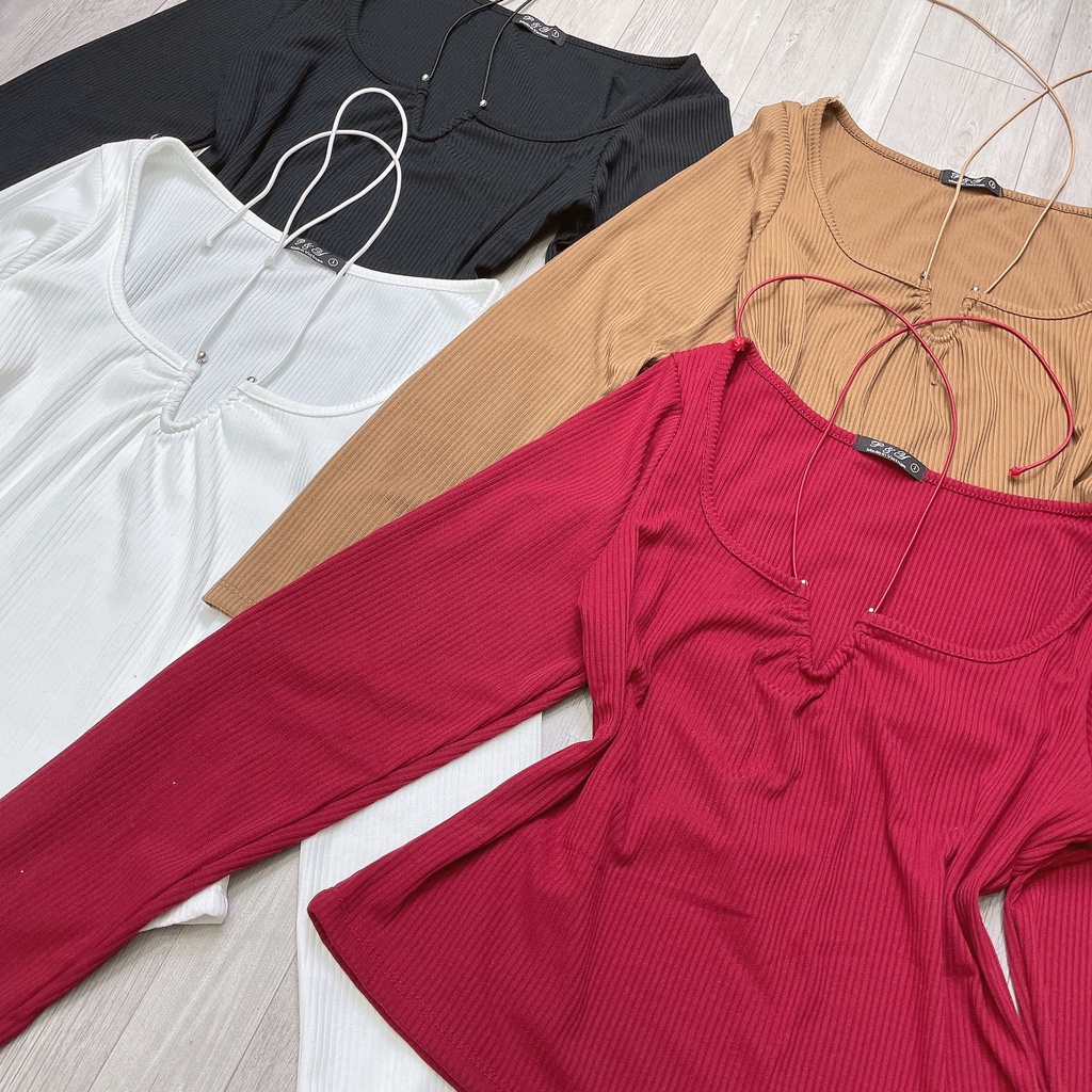 Áo Thun Kiểu Croptop Bigsize Chun Thun Tăm Cao Cấp Co Dãn Lên Phom Sang Chảnh Dễ Thương Hình Thật MÃ G64