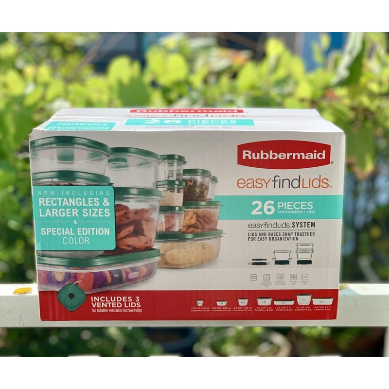 Bộ hộp Rubbermaid easyfindlids 13 hộp - made in USA