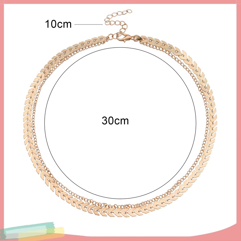 Vòng cổ choker hợp kim 2 lớp mạ vàng thời trang cho nữ