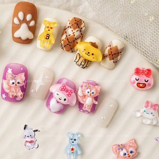 Charm con gấu,charm con thỏ nhựa gắn trang trí móng chọn lẻ cái