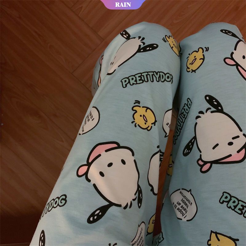 Quần Dài Dáng Rộng Mỏng In Họa Tiết Hoạt Hình Sanrio Pochacco Phong Cách Nhật Bản Dễ Thương Cho Nữ
