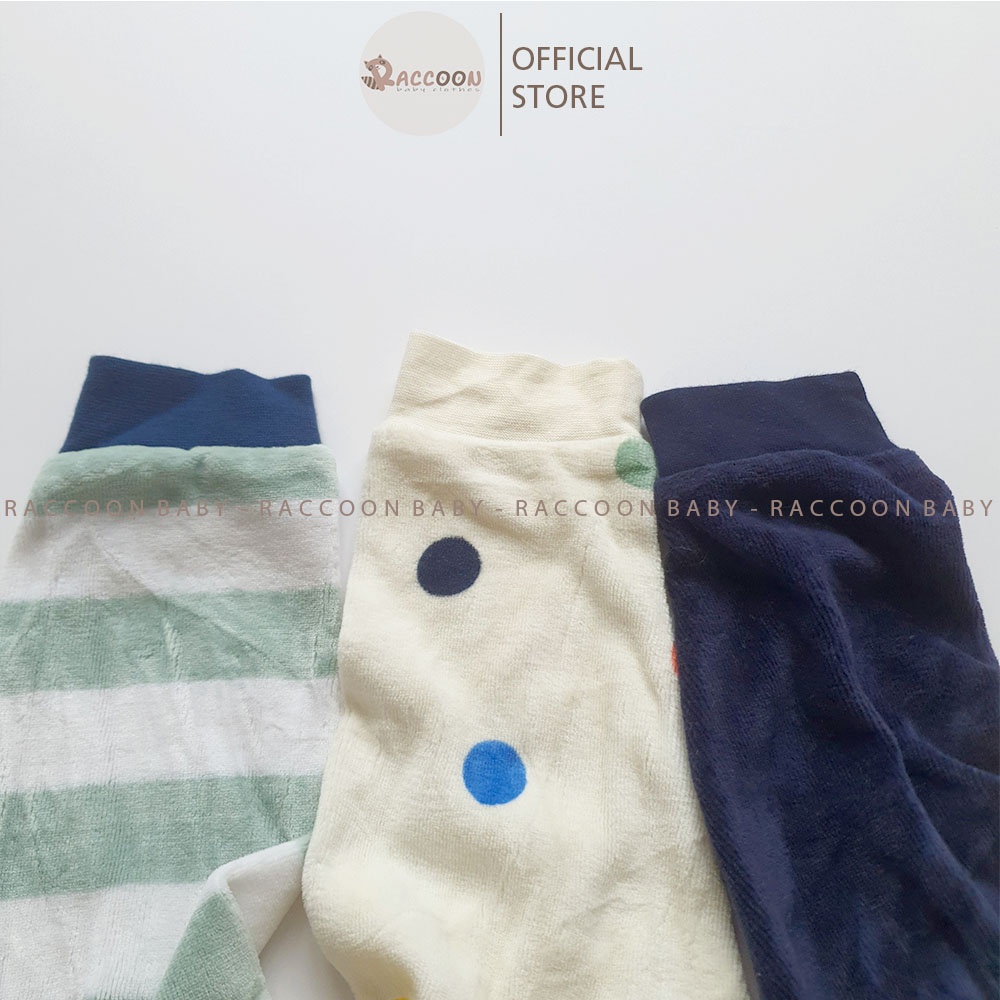 Bộ đồ liền thân bodysleep nỉ nhung tất thú xuất dư bé trai bé gái H&M