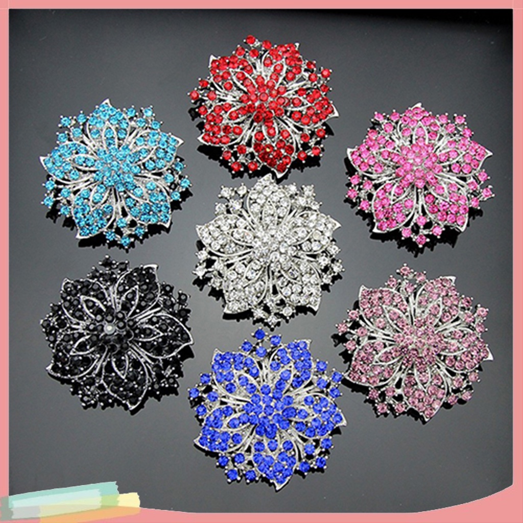 Ghim cài áo hình hoa đính kim cương giả thời trang cho nữ