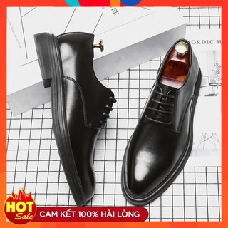 Giày Tây Nam Da Bò Tăng Chiều Cao 3.5cm Giày Nam Cột Dây Phong Cách Hàn Quốc OF27 - BẢO HÀNH 12 THÁNG