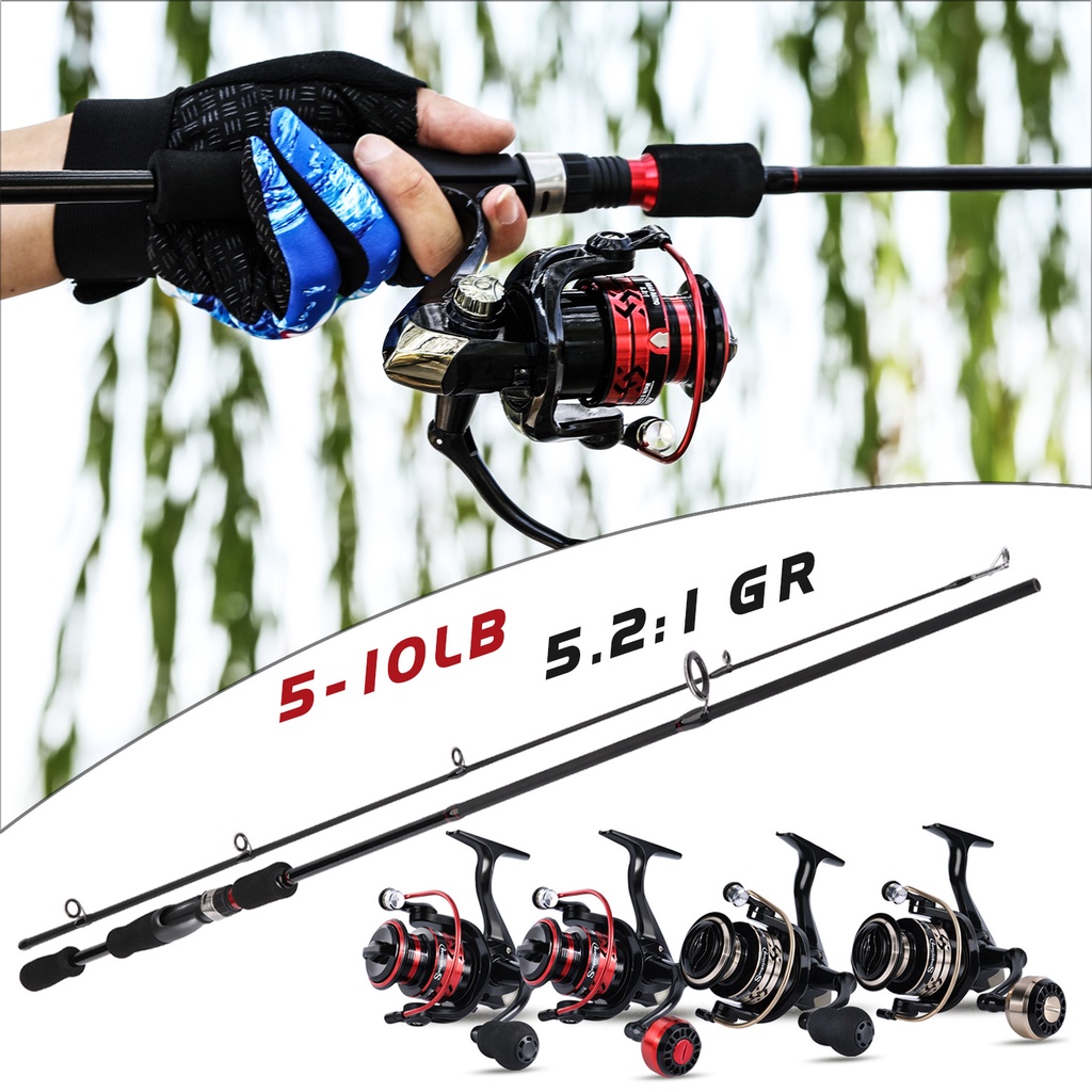 Bộ Câu Cá 1.8m 2.1m M và Cần Câu ML và Bộ Rasio Gear 5.2:1 máy đứng Fishing Combo Bộ Cần Cá