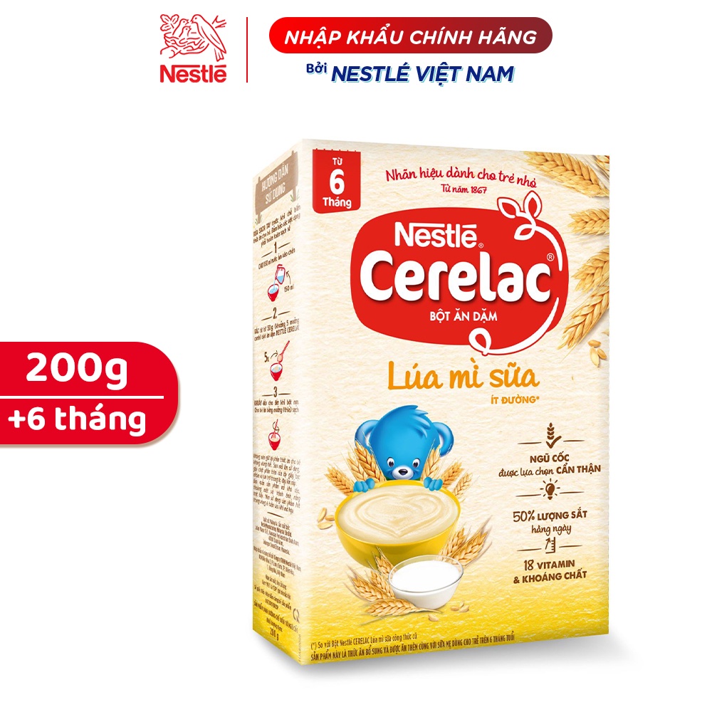 Bột Ăn Dặm Nestle Cerelac - Lúa mì sữa