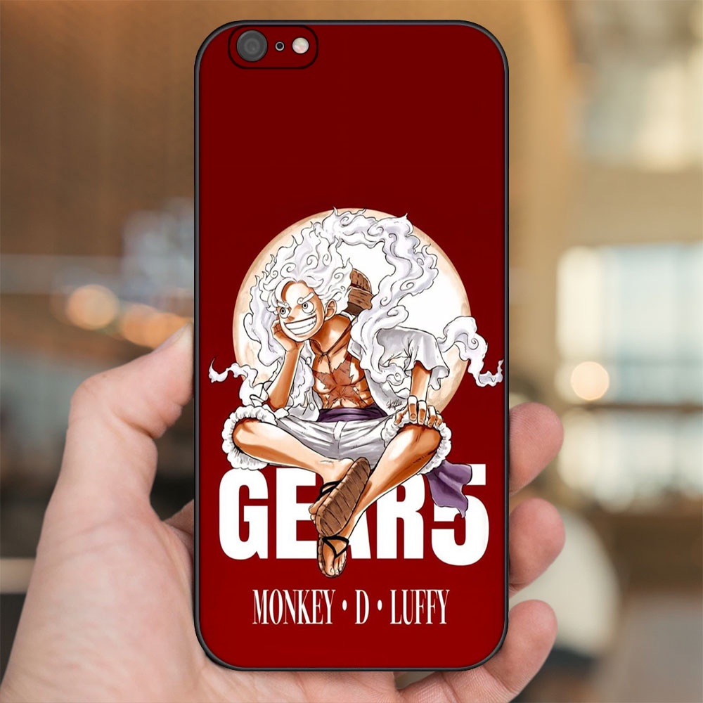 Ốp lưng iPhone 6 Plus, 6s Plus dẻo đen cạnh vuông in hình Luffy Gear 5 Nika One Piece Đảo Hải Tặc
