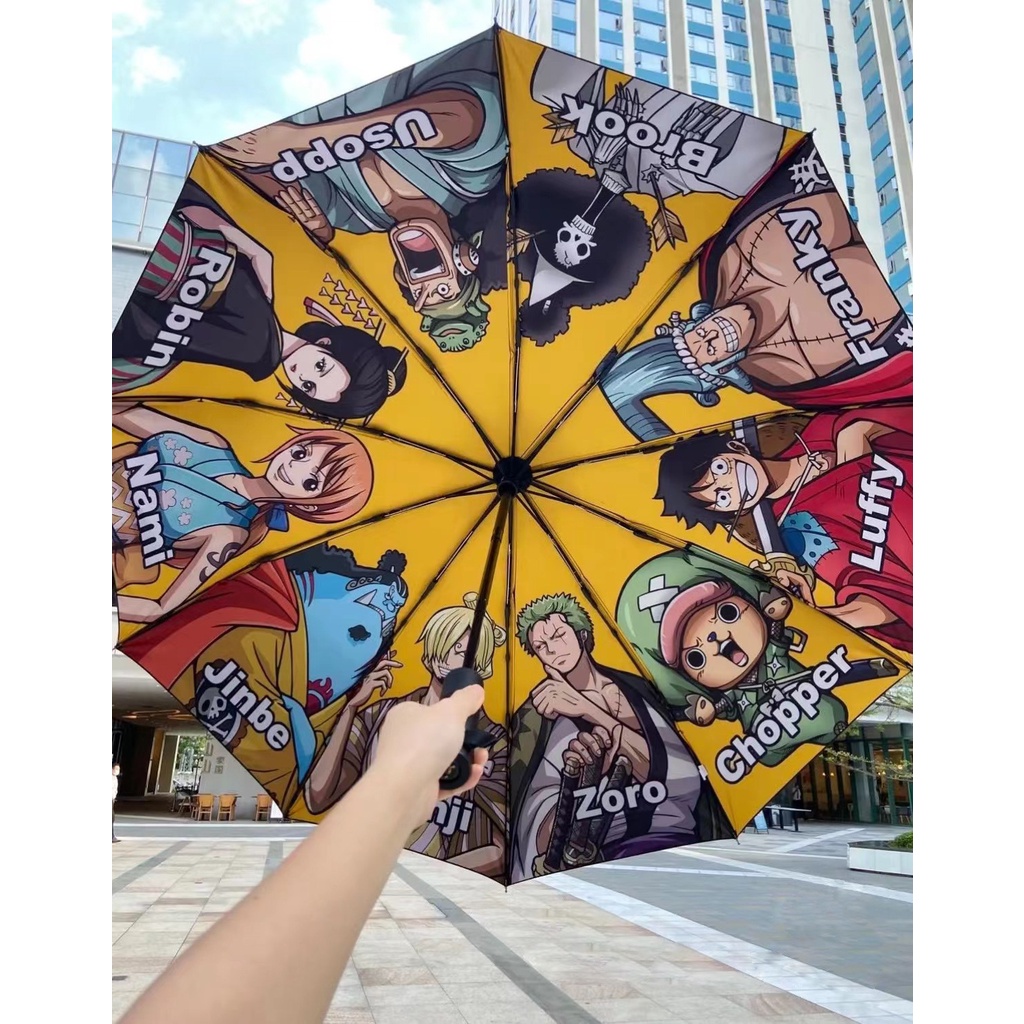 Dù Gấp 3 Khúc Tự Động Chống Tia UV In Hình Nhân Vật Anime One Piece