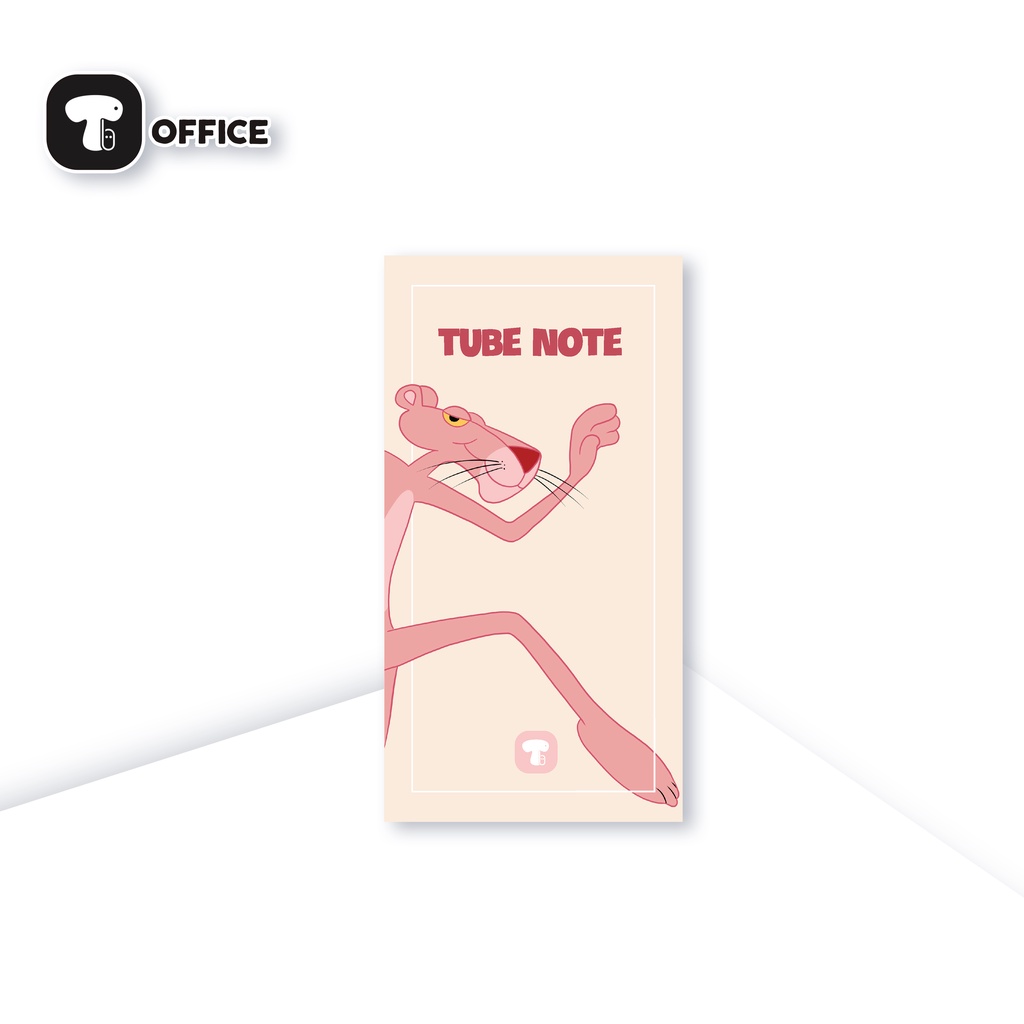 Sổ Tay Dài Tube Note Classic Cartoon 10x19cm gáy keo 180 trang - Kẻ ngang - TB - Báo Hồng (Pink Panther) - TB0002