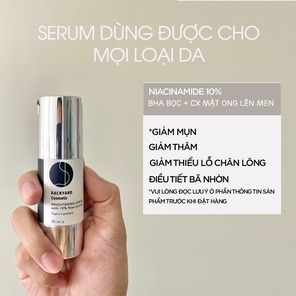 Tinh chất Serum dưỡng da mặt - 10% niacinamide + bha + cx mật ong lên men - Backyard Cosmetic