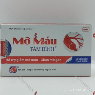 MỠ MÁU TÂM BÌNH hỗ trợ giảm mỡ máu, giảm nguy cơ gan nhiễm mỡ