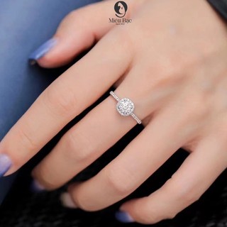 Nhẫn bạc nữ đá vuông lấp lánh chất liệu bạc 925 thời trang phụ kiện trang sức nữ Miêu Bạc N400375
