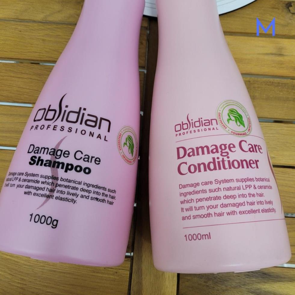 sale 1.1 DẦU GỘI XẢ TÁI TẠO TÓC HƯ TỔN DAMAGE CARE OBSIDIAN 1000ML*2