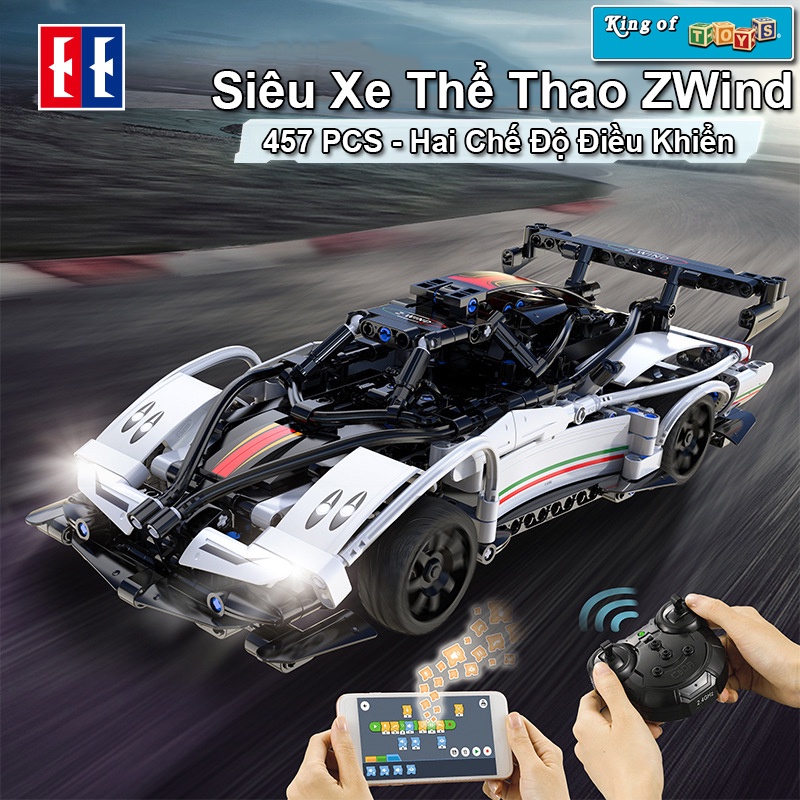 Đồ Chơi Lắp Ráp Kiểu Lego Điều Khiển Từ Xa RC TECHNIC Mô Hình Siêu Xe Pagani Huayra Z-wind CaDA C51054 Với 457 Chi Tiết