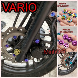Combo 8 ốc titan gr5 đĩa trước+bắt heo+dây dầu xe vario