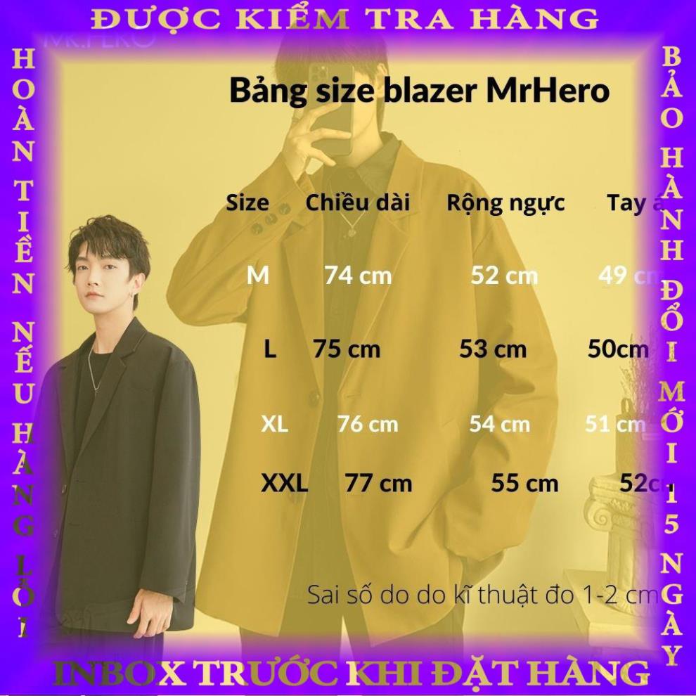 Áo blazer tay lỡ unisex form rộng nam hè thu phong cách Hàn Quốc-BZ05 M.RO buinguyet